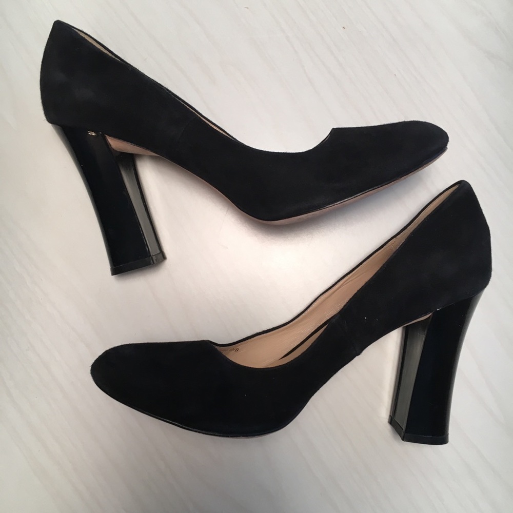 COLE HAAN suede block heel round toe sz 10.5B